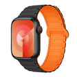 For Apple Watch SE 2022 44mm I-Shaped Magnetic Silicone Watch Band(Black Orange) - Watch Bands by PMC TechLife | Online Shopping South Africa | PMC TechLife