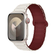 For Apple Watch Series 3 38mm I-Shaped Magnetic Silicone Watch Band(Starlight Wine Red) - Watch Bands by PMC TechLife | Online Shopping South Africa | PMC TechLife