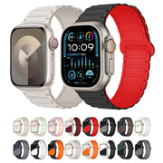 For Apple Watch Series 5 44mm I-Shaped Magnetic Silicone Watch Band(Mint White)