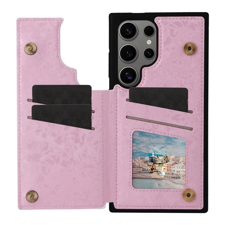 For Samsung Galaxy S25 Ultra 5G Printed Double Buckle RFID Anti-theft Phone Case(Blossoming Flowers)