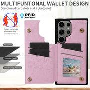 For Samsung Galaxy S25 Ultra 5G Printed Double Buckle RFID Anti-theft Phone Case(Blossoming Flowers)