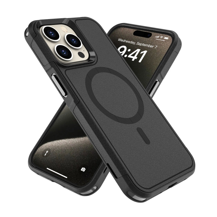For iPhone 15 Pro Max RedPepper Armor Magsafe PC Hybrid TPU Phone Case(Black)