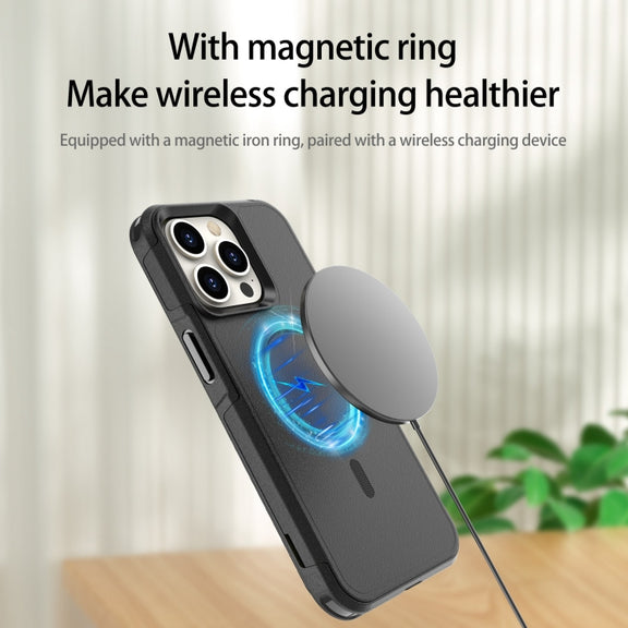 For iPhone 15 Pro Max RedPepper Armor Magsafe PC Hybrid TPU Phone Case(Black)