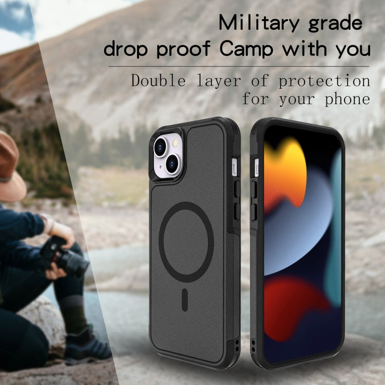 For iPhone 15 Plus RedPepper Armor Magsafe PC Hybrid TPU Phone Case(Black)