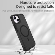 For iPhone 15 Plus RedPepper Armor Magsafe PC Hybrid TPU Phone Case(Black)