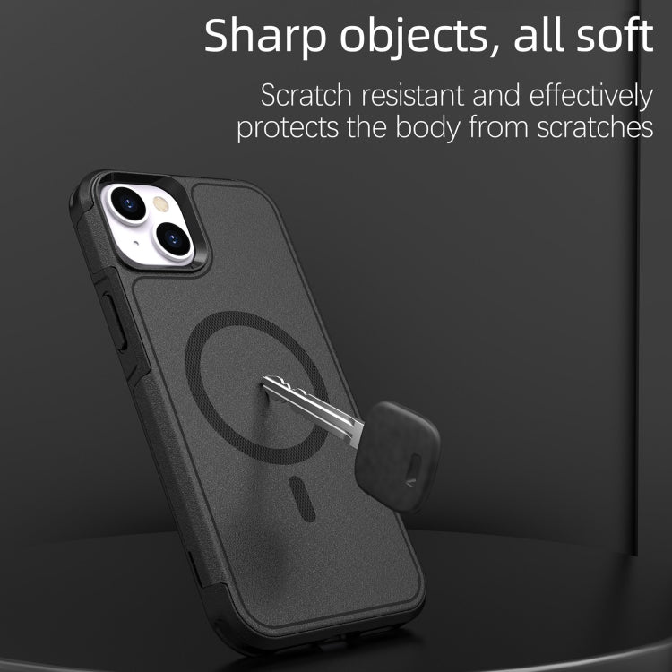 For iPhone 15 Plus RedPepper Armor Magsafe PC Hybrid TPU Phone Case(Black)