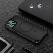For iPhone 14 Plus RedPepper Armor Magsafe PC Hybrid TPU Phone Case(Black)