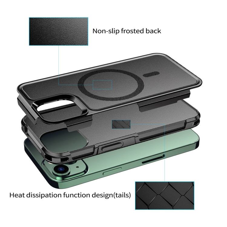 For iPhone 14 RedPepper Armor Magsafe PC Hybrid TPU Phone Case(Black)