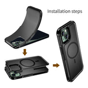 For iPhone 14 RedPepper Armor Magsafe PC Hybrid TPU Phone Case(Black)