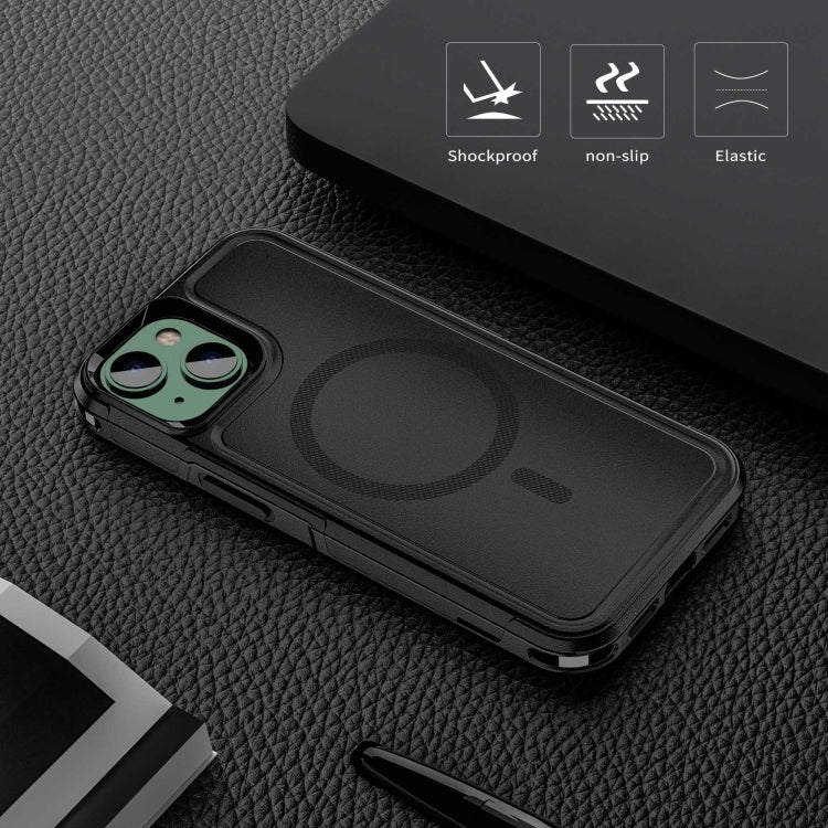 For iPhone 14 RedPepper Armor Magsafe PC Hybrid TPU Phone Case(Black)