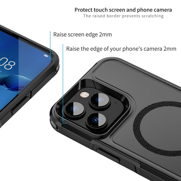 For iPhone 14 Pro RedPepper Armor Magsafe PC Hybrid TPU Phone Case(Black)