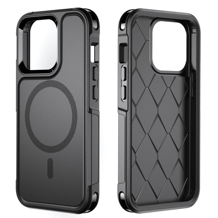 For iPhone 13 Pro RedPepper Armor Magsafe PC Hybrid TPU Phone Case(Black)