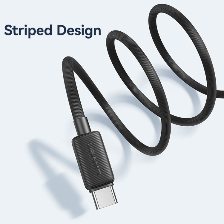 USAMS US-SJ693 USB to USB-C / Type-C 3A Striped Fast Charge Data Cable, Length:2m(Pink)