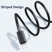 USAMS US-SJ694 USB to 8 Pin 2.4A Striped Fast Charge Data Cable, Length:2m(White)