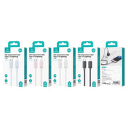 USAMS US-SJ702 USB-C / Type-C to 8 Pin 30W Striped Fast Charge Data Cable, Length:3m(White)