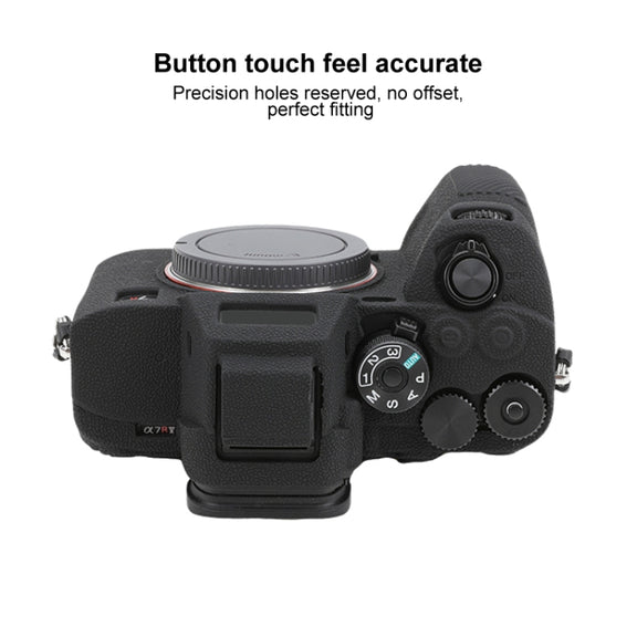 For Sony ILCE7RM5 / A7R5 Litchi Texture Soft Silicone Protective Case(Black)