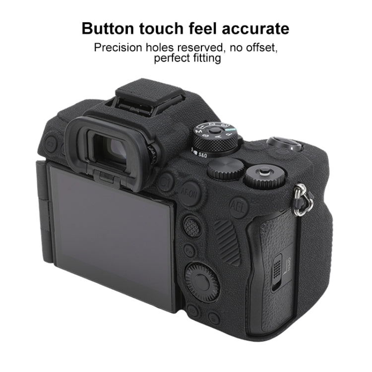 For Sony ILCE7RM5 / A7R5 Litchi Texture Soft Silicone Protective Case(Black)