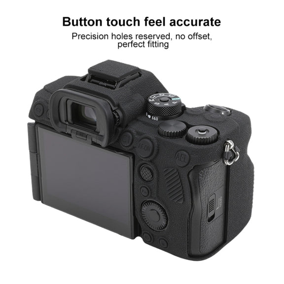 For Sony ILCE7RM5 / A7R5 Litchi Texture Soft Silicone Protective Case(Black)