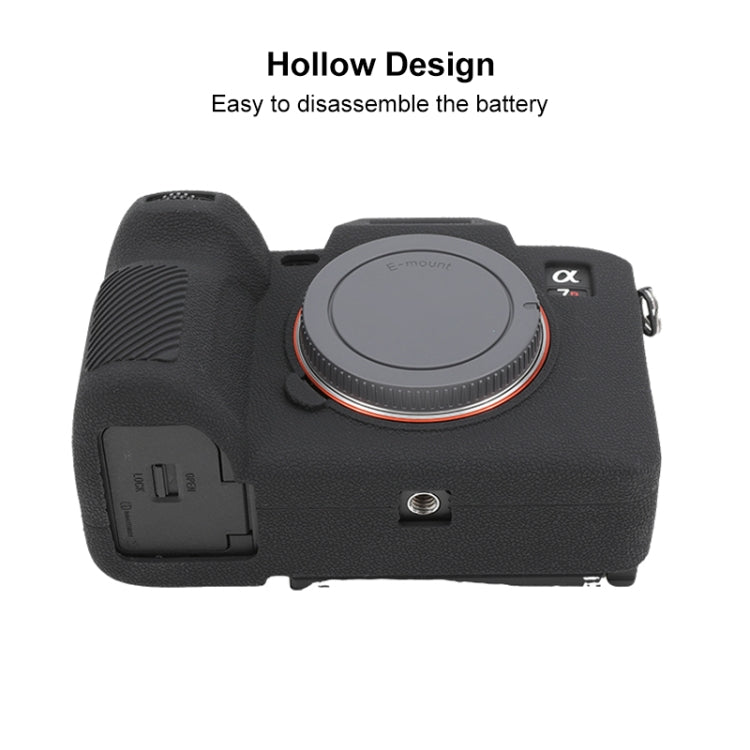 For Sony ILCE7RM5 / A7R5 Litchi Texture Soft Silicone Protective Case(Black)