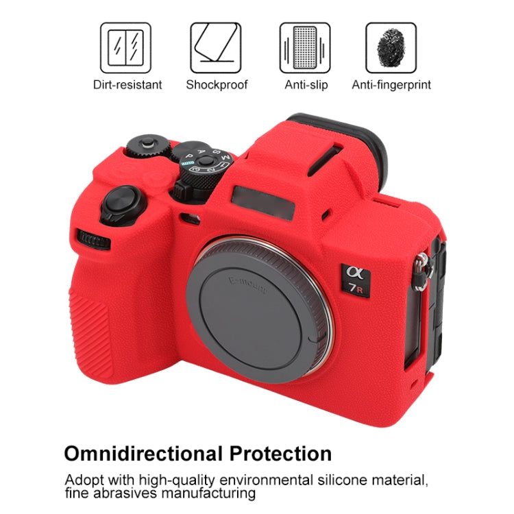 For Sony ILCE7RM5 / A7R5 Litchi Texture Soft Silicone Protective Case(Red)
