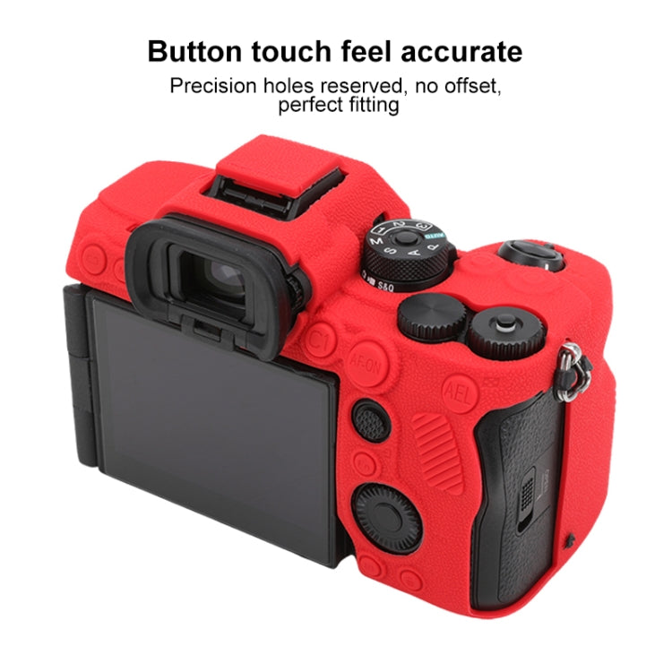 For Sony ILCE7RM5 / A7R5 Litchi Texture Soft Silicone Protective Case(Red)
