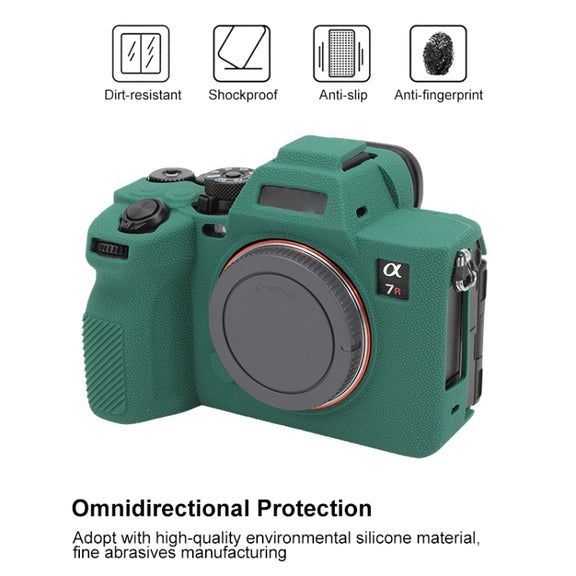 For Sony ILCE7RM5 / A7R5 Litchi Texture Soft Silicone Protective Case(Green)