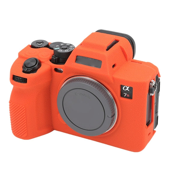 For Sony ILCE7RM5 / A7R5 Litchi Texture Soft Silicone Protective Case(Orange)