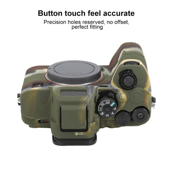 For Sony ILCE7RM5 / A7R5 Litchi Texture Soft Silicone Protective Case(Camouflage)
