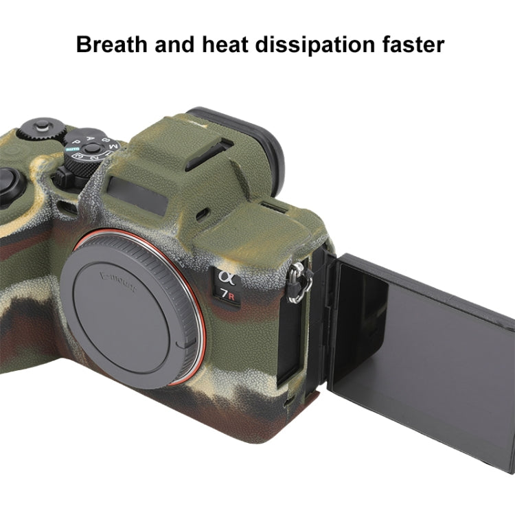 For Sony ILCE7RM5 / A7R5 Litchi Texture Soft Silicone Protective Case(Camouflage)