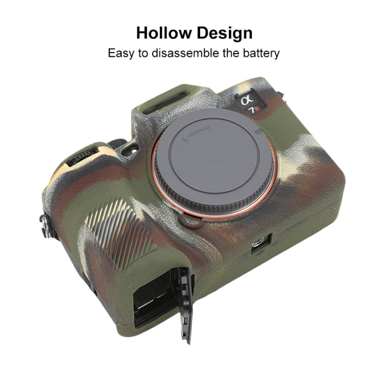 For Sony ILCE7RM5 / A7R5 Litchi Texture Soft Silicone Protective Case(Camouflage)