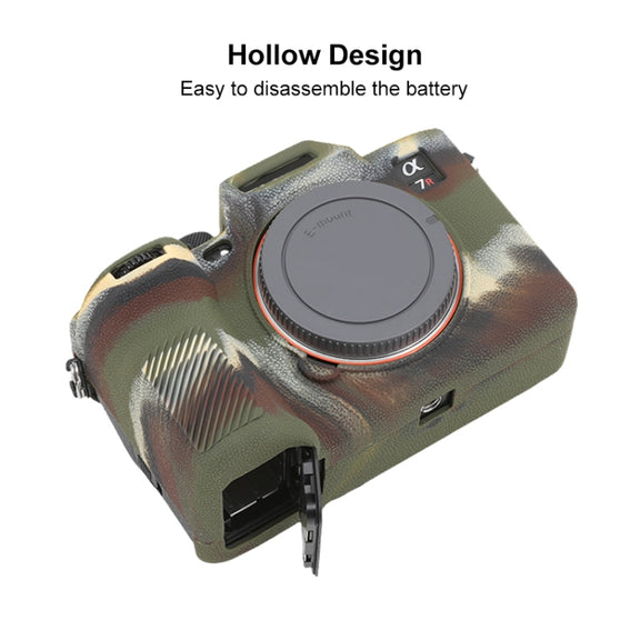 For Sony ILCE7RM5 / A7R5 Litchi Texture Soft Silicone Protective Case(Camouflage)