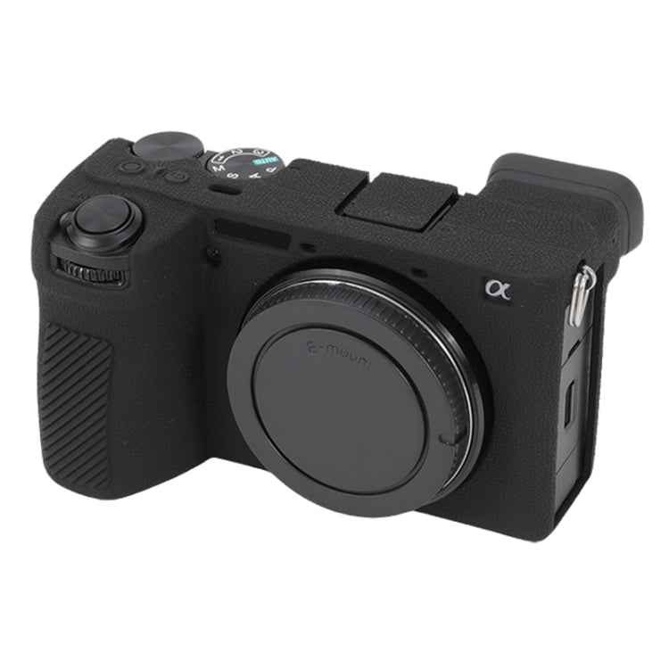 For Sony ILCE-6700 / A6700 Litchi Texture Soft Silicone Protective Case(Black)