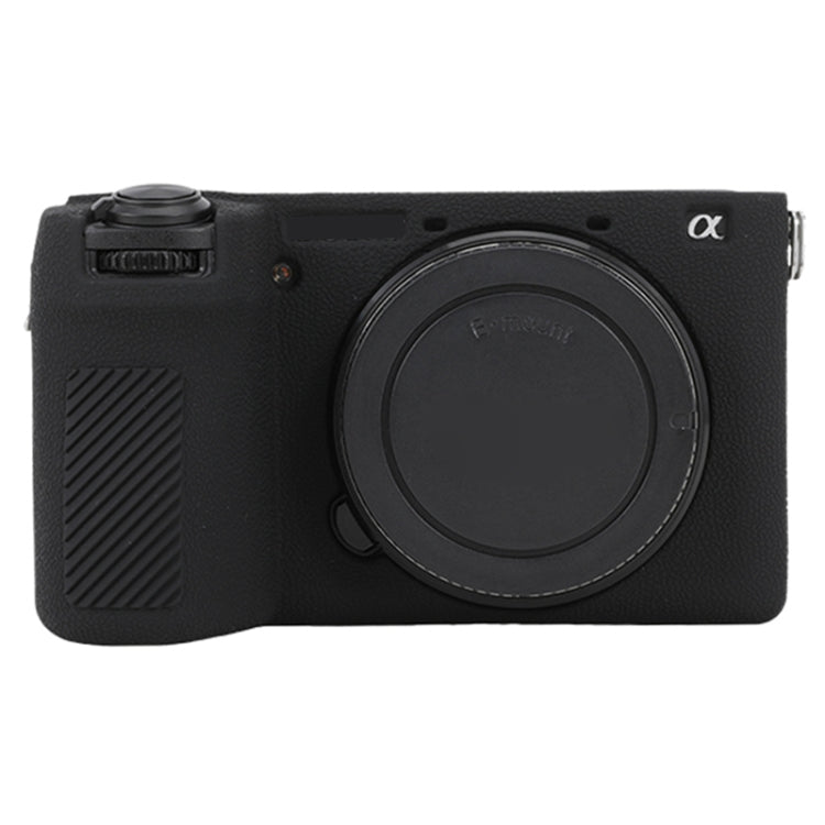 For Sony ILCE-6700 / A6700 Litchi Texture Soft Silicone Protective Case(Black)