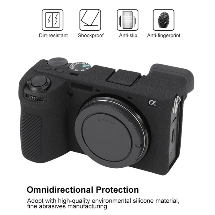 For Sony ILCE-6700 / A6700 Litchi Texture Soft Silicone Protective Case(Black)