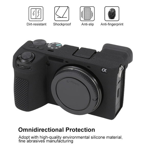 For Sony ILCE-6700 / A6700 Litchi Texture Soft Silicone Protective Case(Black)