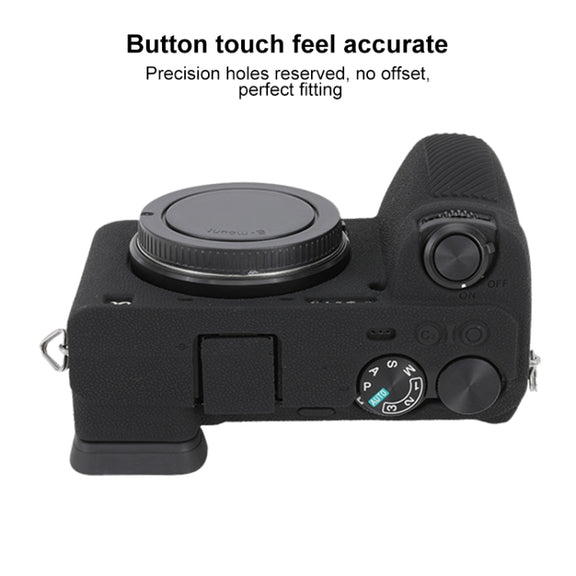 For Sony ILCE-6700 / A6700 Litchi Texture Soft Silicone Protective Case(Black)