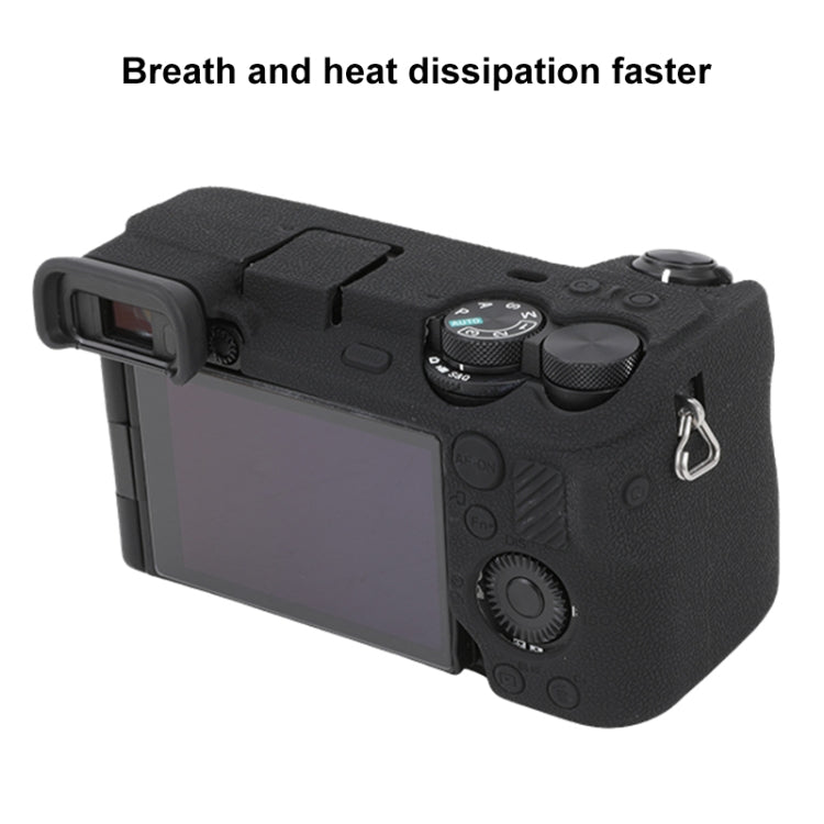 For Sony ILCE-6700 / A6700 Litchi Texture Soft Silicone Protective Case(Black)