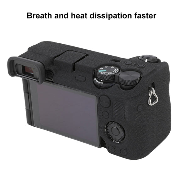 For Sony ILCE-6700 / A6700 Litchi Texture Soft Silicone Protective Case(Black)