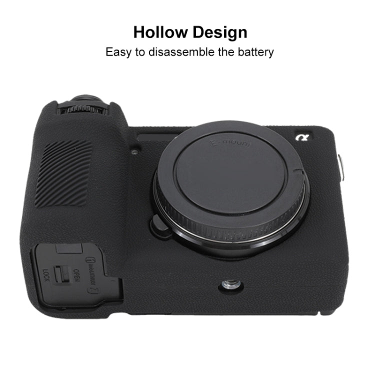 For Sony ILCE-6700 / A6700 Litchi Texture Soft Silicone Protective Case(Black)