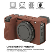 For Sony ILCE-6700 / A6700 Litchi Texture Soft Silicone Protective Case(Coffee)