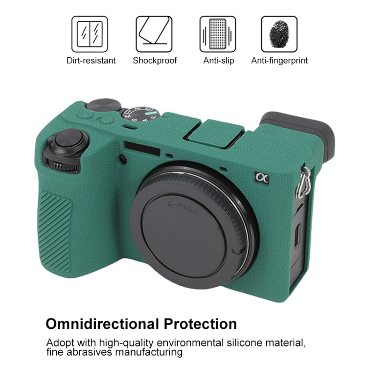 For Sony ILCE-6700 / A6700 Litchi Texture Soft Silicone Protective Case(Green)