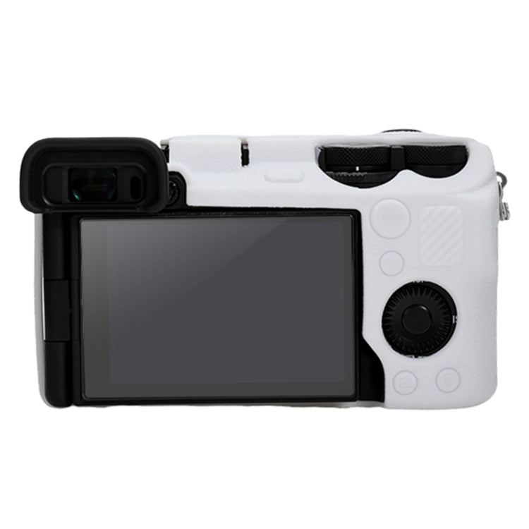 For Sony ILCE-6700 / A6700 Litchi Texture Soft Silicone Protective Case(White)