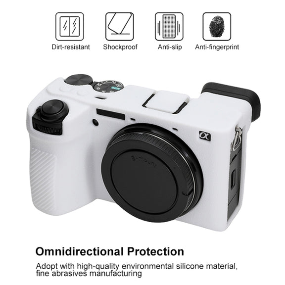 For Sony ILCE-6700 / A6700 Litchi Texture Soft Silicone Protective Case(White)