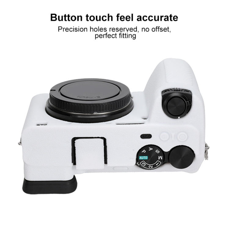 For Sony ILCE-6700 / A6700 Litchi Texture Soft Silicone Protective Case(White)
