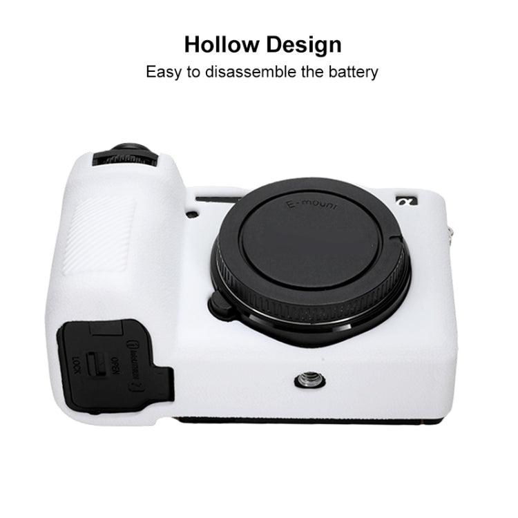 For Sony ILCE-6700 / A6700 Litchi Texture Soft Silicone Protective Case(White)
