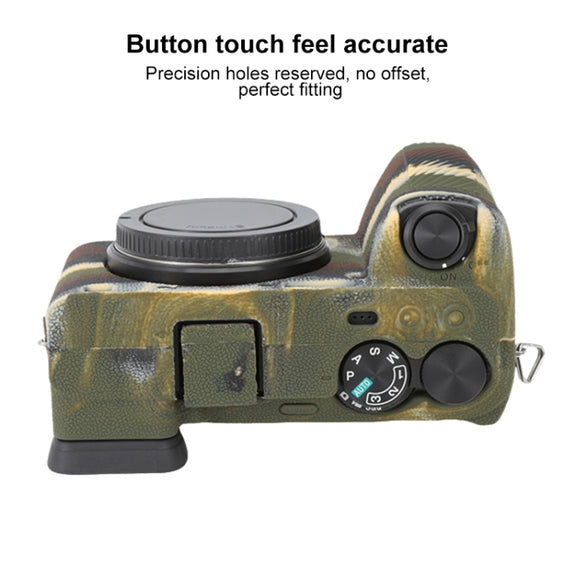 For Sony ILCE-6700 / A6700 Litchi Texture Soft Silicone Protective Case(Camouflage)