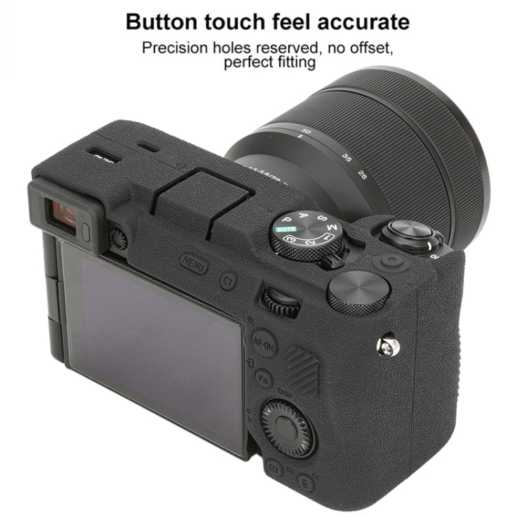 For Sony ILCE-7CM2 / A7C II / A7CR Litchi Texture Soft Silicone Protective Case(Black)