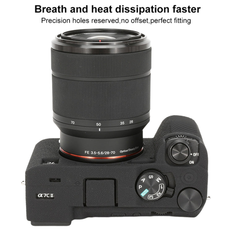 For Sony ILCE-7CM2 / A7C II / A7CR Litchi Texture Soft Silicone Protective Case(Black)
