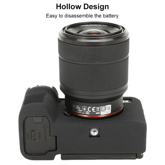 For Sony ILCE-7CM2 / A7C II / A7CR Litchi Texture Soft Silicone Protective Case(Black)