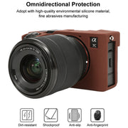 For Sony ILCE-7CM2 / A7C II / A7CR Litchi Texture Soft Silicone Protective Case(Coffee)